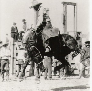 Harold Lobdell bucking bronc